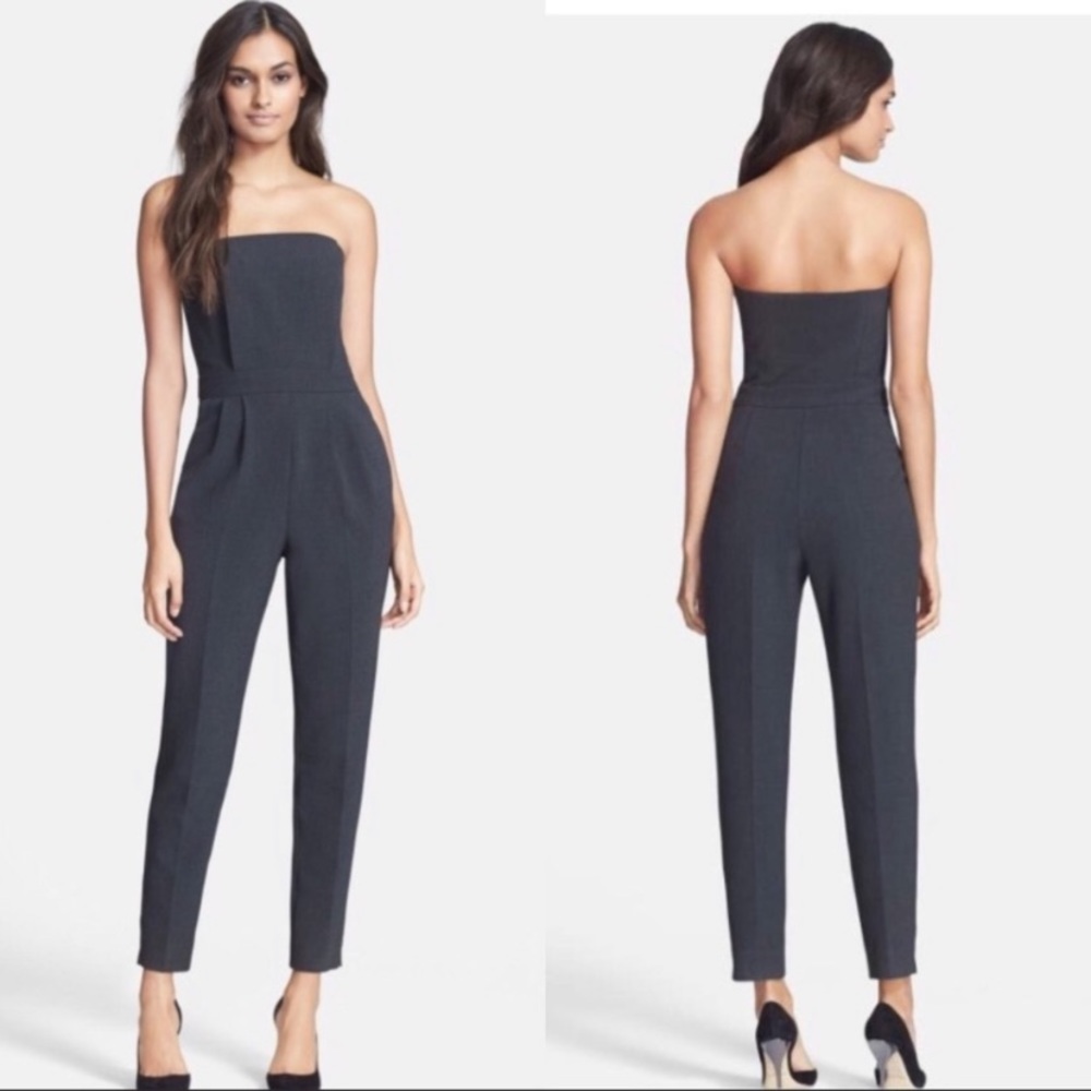 Trina Turk Edda gray strapless jumpsuit